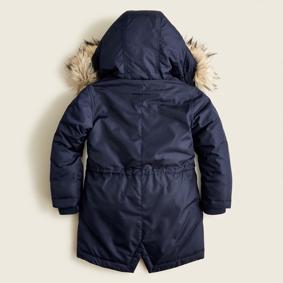 New CREWCUTS JCREW Size S Boys Fishtail Parka with Eco-Friendly PrimaLoft NAVY - Picture 2 of 5